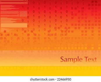 orange binary pattern with place for text