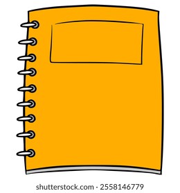 orange binder book illustration hand drawn isolated vector