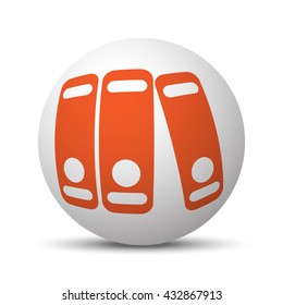 Orange Binders icon on white ball