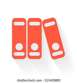 Orange Binders symbol with drop shadow on white background