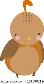 Orange bird, illustration, vector on white background.