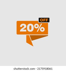 icono naranja y negro 20% off con diseño moderno