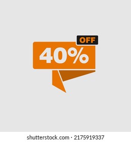 orange and black 40% off icon with modern design