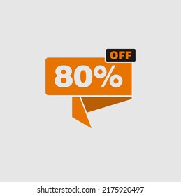orange and black 80% off icon with modern design