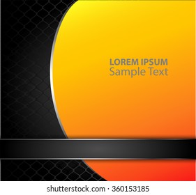 Orange, black abstract background vector