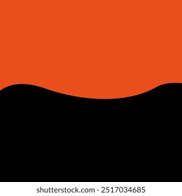 Fondo abstracto negro naranja con ondas
