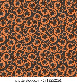 Patrón abstracto sin fisuras naranja y negro con remolinos. Fondo dibujado a mano para su diseño. Textil, embalaje, decoración de blog, Anuncio, cartel, papel de embalaje. Vector. 