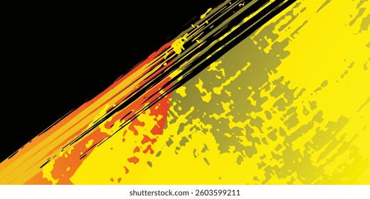 Orange and black abstract tech grunge background. Vector design