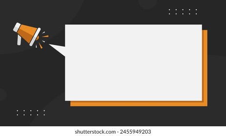 orange and black announcement template background with copy space