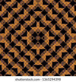 orange black Art Deco Abstract decorative stroke textured background Seamless pattern
