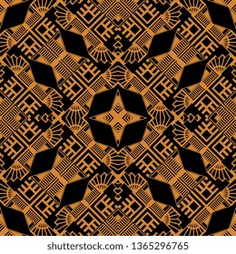orange black Art Deco background texture. Vector illustration. Endless abstract seamless pattern