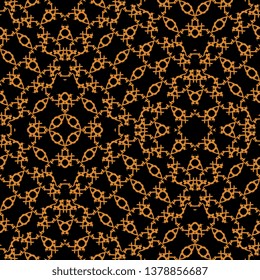 orange black Art Deco Colorful texture. Geometric background with rhombus, dots and nodes. Vector seamless pattern. Abstract geometric pattern. Seamless geometric pattern