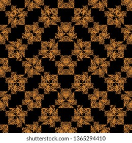 orange black Art Deco Seamless abstract pattern background vector design