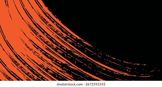 Fondo naranja y negro con Elementos de patrón de semitono punteado. Abstractas pincel de fondo grunge. Concepto de cómic retro para su Diseño gráfico, Anuncio o póster, Eps 10.