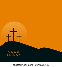 Orange Black background with Three cross for good friday.