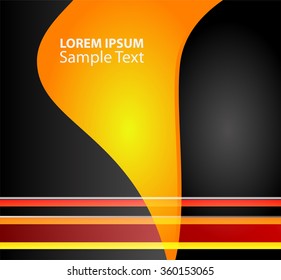 Orange, black background vector infographic information graphic for message and text design