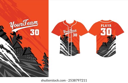 botão laranja preto beisebol jersey mockup cheio 