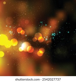 Orange Black Bokeh Light Background Vector