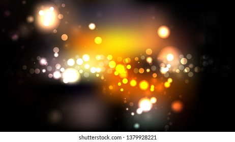 Orange and Black Bokeh Lights Background Vector