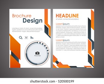 Orange and black brochure template