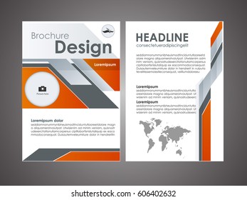 Orange and black brochure template