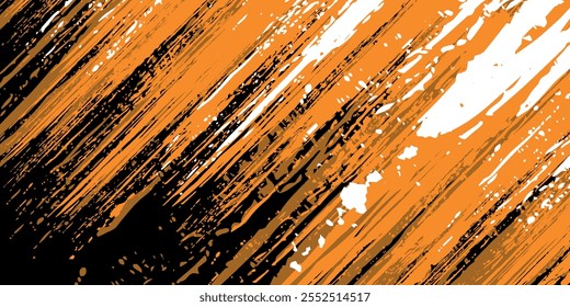 laranja preto escova adesivo de carro padrão de envoltório banner abstrato linhas esportivas preto laranja cor combinação grunge escova moderno padrão automobilista design vetor.