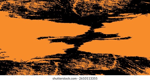 orange black brush Car sticker wrap pattern banner abstract sporty lines black orange color combination grunge brush modern pattern racing motorsport vector design.