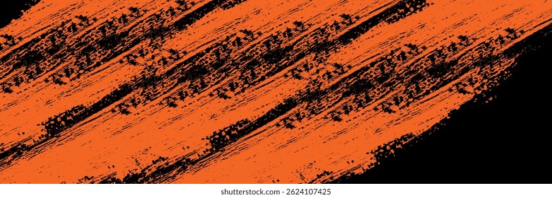orange black brush Car sticker wrap pattern banner abstract sporty lines black orange color combination grunge brush modern pattern racing motorsport. vector