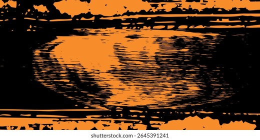 orange black brush Car sticker wrap pattern banner abstract sporty lines black orange color combination grunge brush modern pattern racing motorsport vector design.