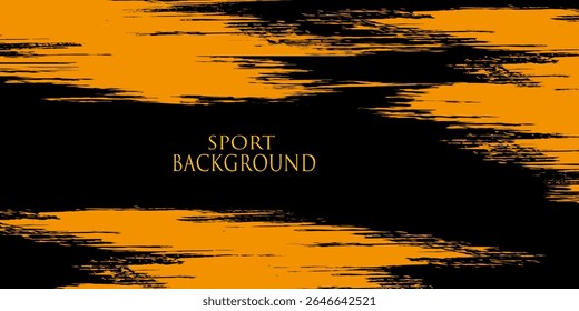 laranja preto escova adesivo de carro padrão de envoltório banner abstrato linhas esportivas preto laranja cor combinação grunge escova moderno padrão automobilista design vetor.