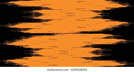 orange black brush pattern wrap car sticker banner abstract sporty lines black orange color combination grunge brush pattern modern racing motorsport design vector illustration.