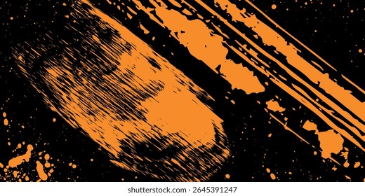 orange black brush pattern wrap sticker car banner abstract sporty lines black orange color combination grunge brush pattern.