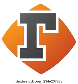 Letra naranja y negra cuadrada con forma de letra R icono en un fondo blanco