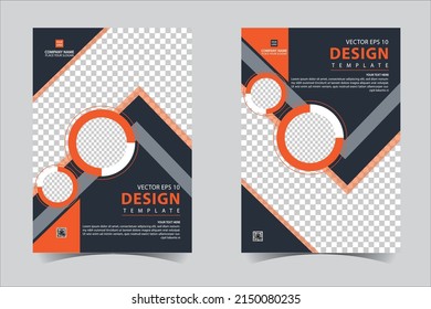 Orange and Black business annual report brochure flyer design template vector, Leaflet cover presentation abstract geometric background, modern publication poster magazine, layout in A4 size