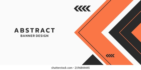 Orange and black business presentation wide banner design with arrow shapes