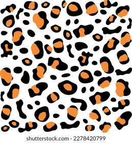 Orange and black cheetah spot seamless pattern  fur print skin for fabric or decoration