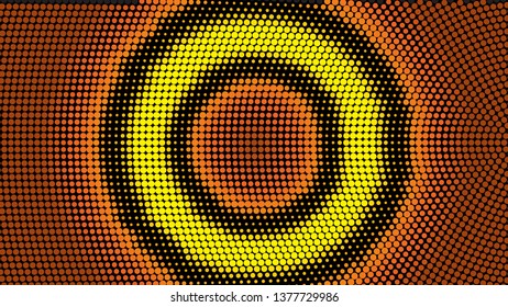 Orange and Black Circular Dotted Background Vector Illustration