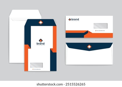Orange and black color envelope design