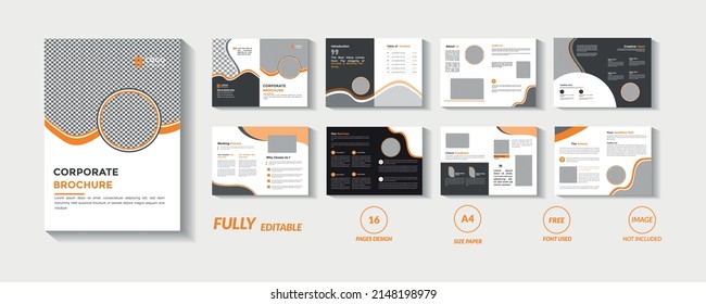 Orange and black company brochure templat