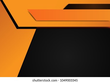 Orange and black contrast abstract background. Vector graphic design for corporate, flyers, brochures, web design. Technology concept