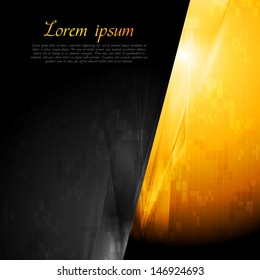 Orange and black contrast tech design. Vector background eps 10