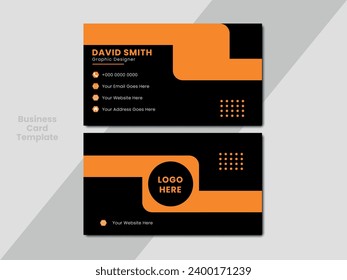 Orange and black corporate business card.