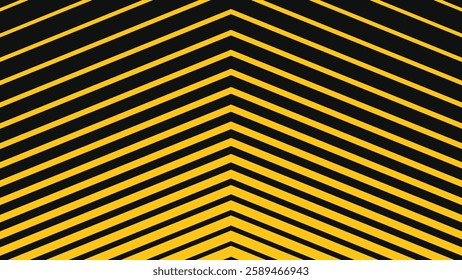 Orange and Black Danger Sign Background with Arrow Pointing Up. Striped Transition Abstract Strict Lines. Simple Pattern. Vector Illustration.