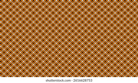 Orange and black diagonal background. Plaid checkered seamless pattern.