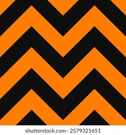 Orange, black double chevron stripes background. An upward pointing twin v-shape pattern.