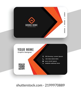 Orange and black elegant visiting card template