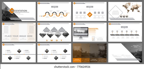 
Orange, black, elements of presentation templates, white background. Slide set. Region infographic. Business presentations, corporate reporting,marketing, advertising, annual report,leaflets,banners