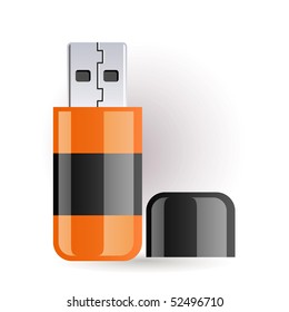 Orange and black flash drive