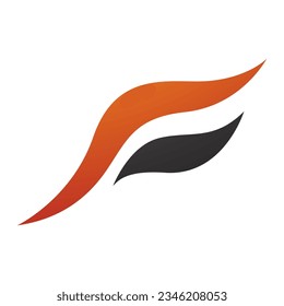 Letra naranja y negra voladora de pájaro forma de icono F en un fondo blanco