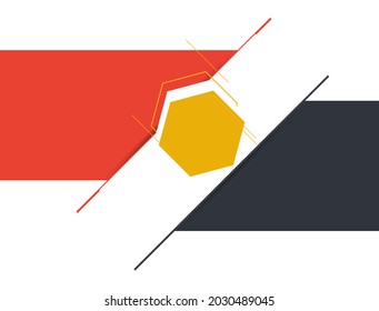 Orange and black geometric abstract corporate background. Vector.
